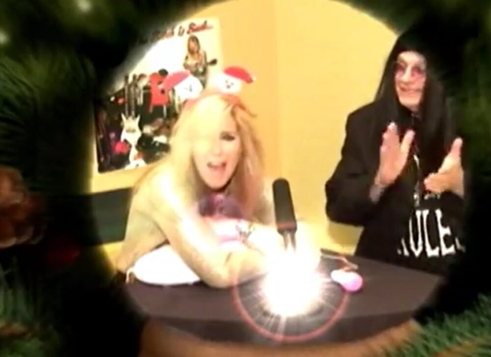 Lita Ford and Ozzy Osbourne in Let It Snow Christmas parody on Psycho Babble TV