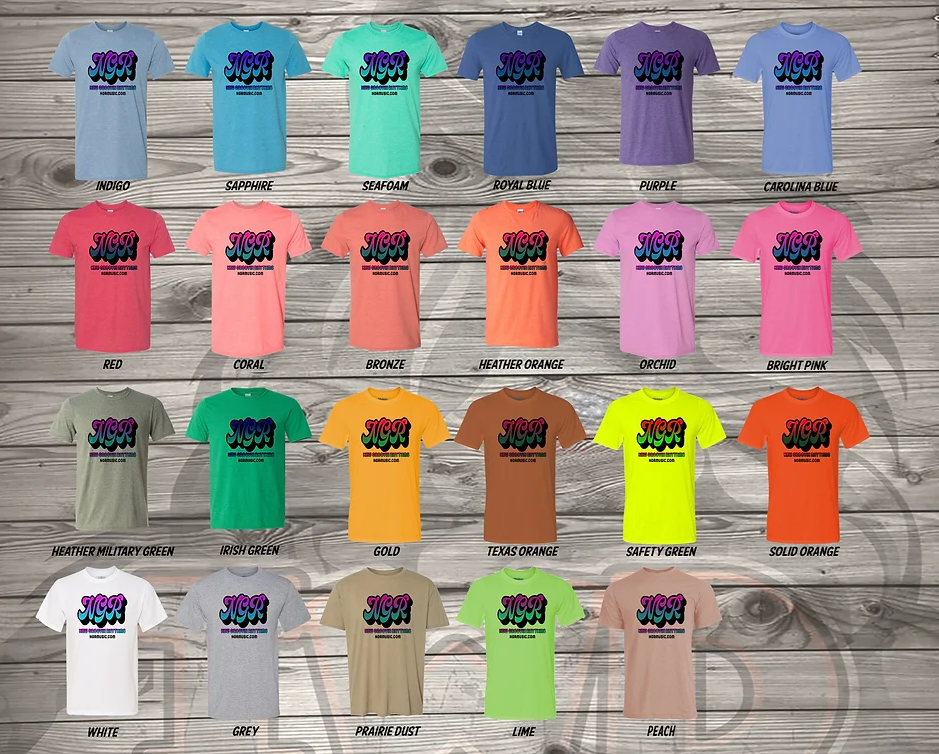 New Groovin Rhythms NGR Music Tee Shirt Color Options