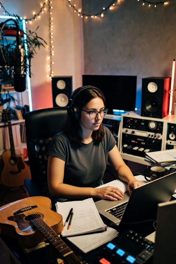 female musician music production